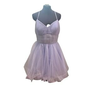 Faeriesty Lilac Tulle Dress Lace Up Back Straps‎ Sparkle Party Size 12 NWOT